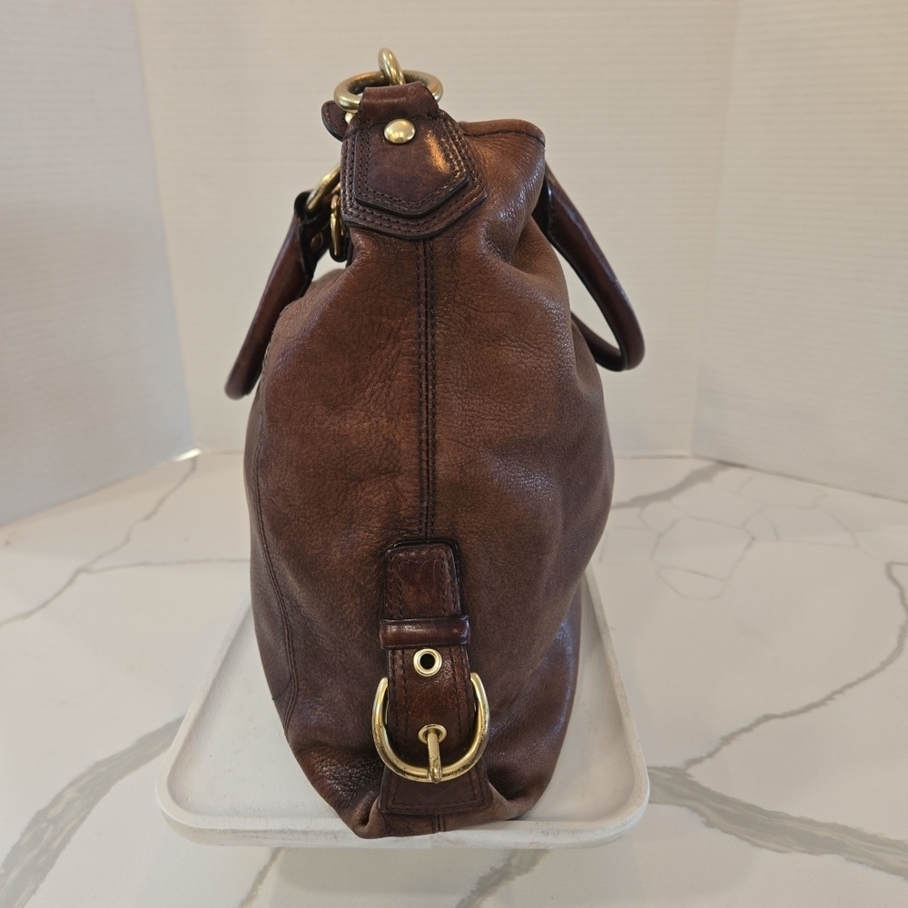 VTG Coach Madison Claire Large Brown Leather Satchel Shoulder Bag 12935 - Picture 7 of 16
